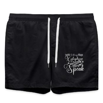 I let my xylophone speak xylophonist - Swim Trunks - black - Front - AI Model Male 185 light (185cm)