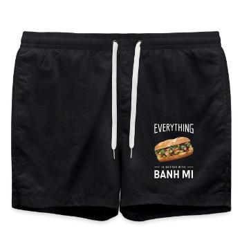 Everything Is Better With Banh Mi - Badeshorts - Schwarz - Vorne - AI Model Male 185 light (185cm)
