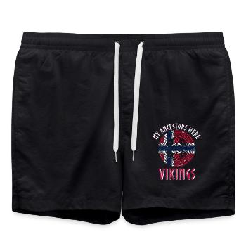 Viking ancestors valhalla odin vikings - Swim Trunks - black - Front - AI Model Male 185 light (185cm)