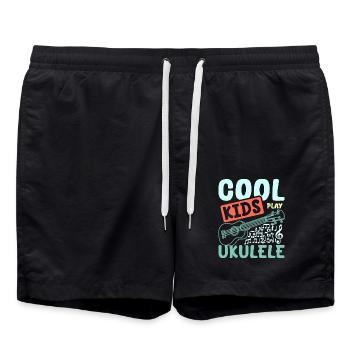 enfants Cool kids jouent au ukulélé - Short de bain - noir - Devant - AI Model Male 185 light (185cm)