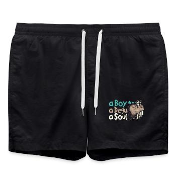 A boy a degu a soul - Badeshorts - Schwarz - Vorne - AI Model Male 185 light (185cm)