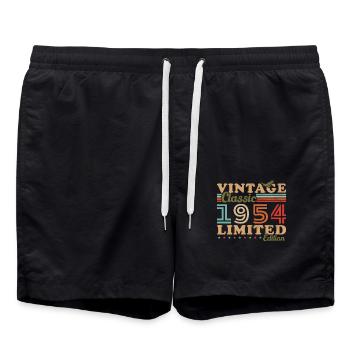 1954 Vintage Retro Birthday Gift - Swim Trunks - black - Front - AI Model Male 185 light (185cm)
