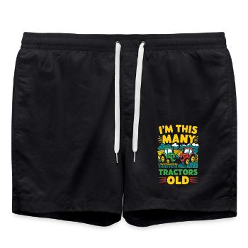 Ich Bin So Viele Traktoren Alt Kinder 2 Jahre Alt - Badeshorts - Schwarz - Vorne - AI Model Male 185 light (185cm)