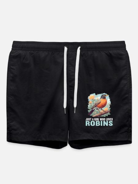 Robin Rotkehlchen - Swim Trunks - black