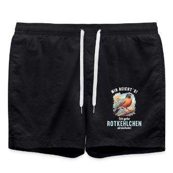 Robin Rotkehlchen - Swim Trunks - black - Front - AI Model Male 185 light (185cm)
