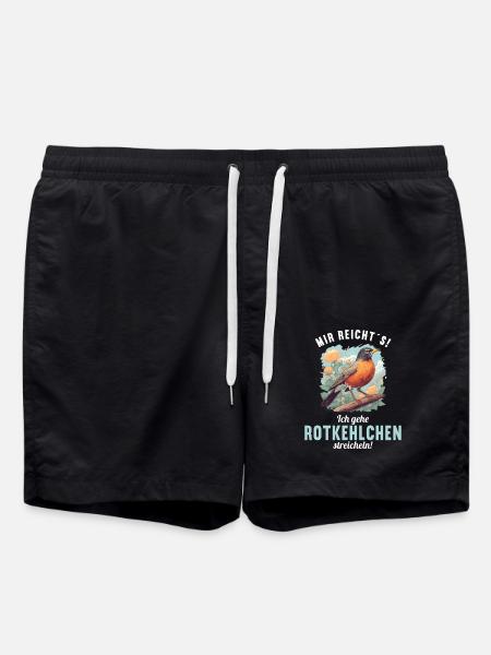 Robin Rotkehlchen - Swim Trunks - black