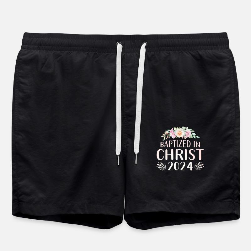 Baptized In Christ 2024 - Swim Trunks - black