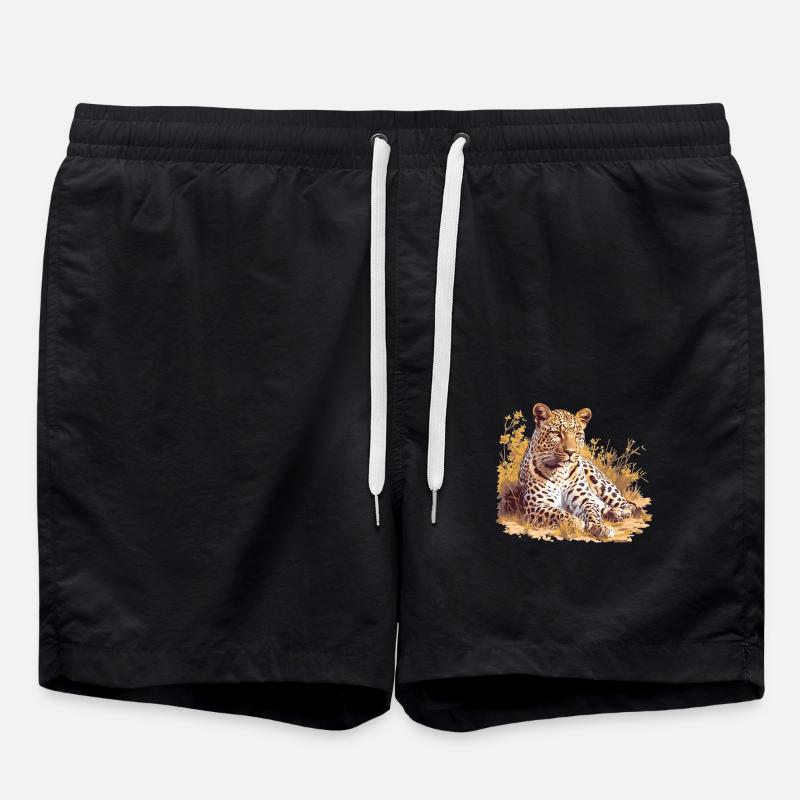 Amur Leopard Amurleoparden Amurleopard - Swim Trunks - black