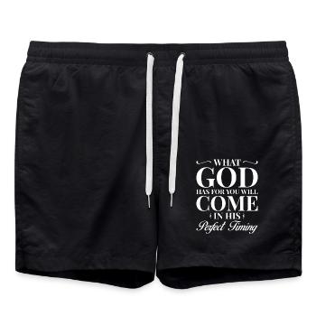 Ce que Dieu a pour vous arrive au bon moment - Short de bain - noir - Devant - AI Model Male 185 light (185cm)