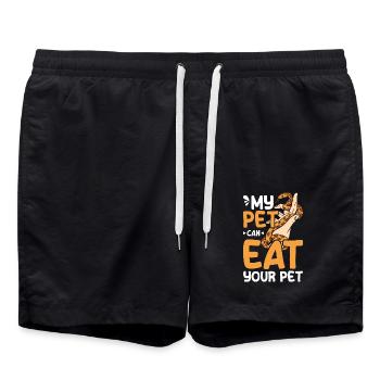 Mon animal de compagnie peut manger votre serpent des blés de compagnie - Short de bain - noir - Devant - AI Model Male 185 light (185cm)