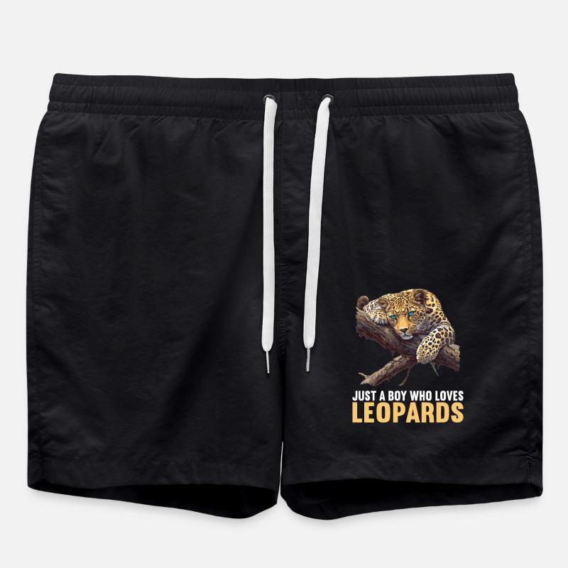 Leoparden Leopard - Badeshorts - Schwarz