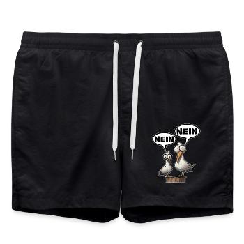 The Bäädden Seagulls - Morning Grouches No No Saying - Swim Trunks - black - Front - AI Model Male 185 light (185cm)