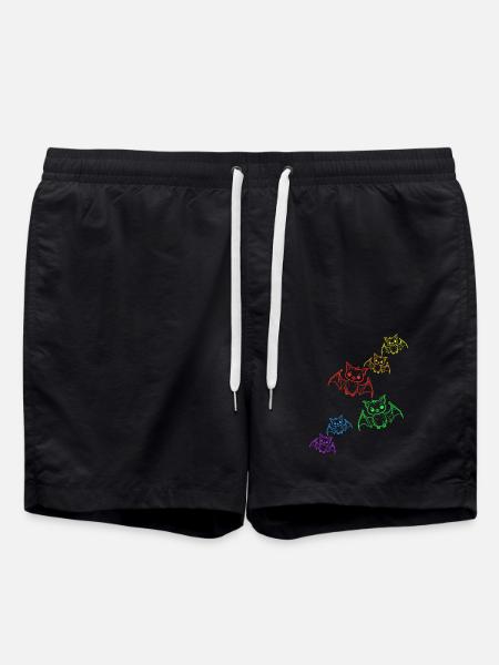 Flerdemäuse Halloween Regenbogen Fledermaus LGBT - Badeshorts - Schwarz