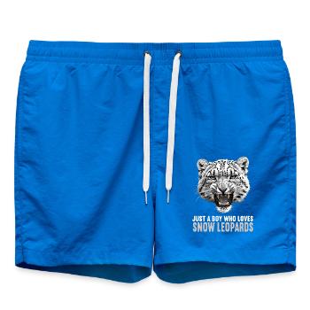 Snow Leopard Schneeleoparden Schneeleopard - Swim Trunks - cobalt blue - Front