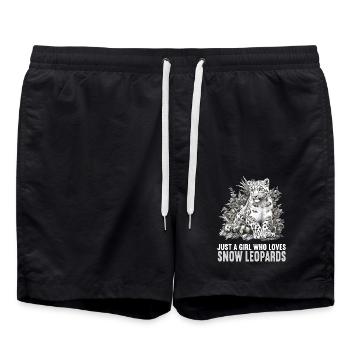 Snow Leopard Schneeleoparden Schneeleopard - Swim Trunks - black - Front - AI Model Male 185 light (185cm)