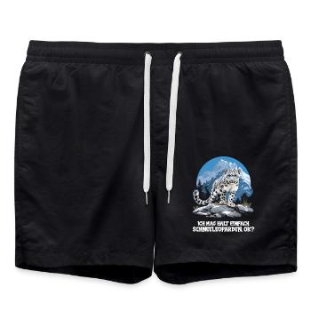 Snow Leopard Schneeleoparden Schneeleopard - Swim Trunks - black - Front - AI Model Male 185 light (185cm)