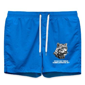 Snow Leopard Schneeleoparden Schneeleopard - Swim Trunks - cobalt blue - Front