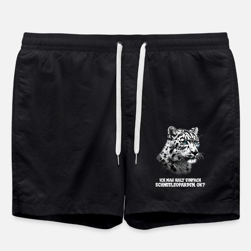 Snow Leopard Schneeleoparden Schneeleopard - Swim Trunks - black