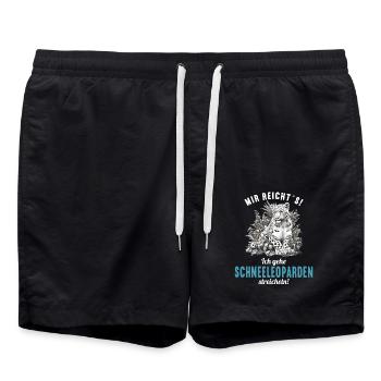 Snow Leopard Schneeleoparden Schneeleopard - Swim Trunks - black - Front - AI Model Male 185 light (185cm)