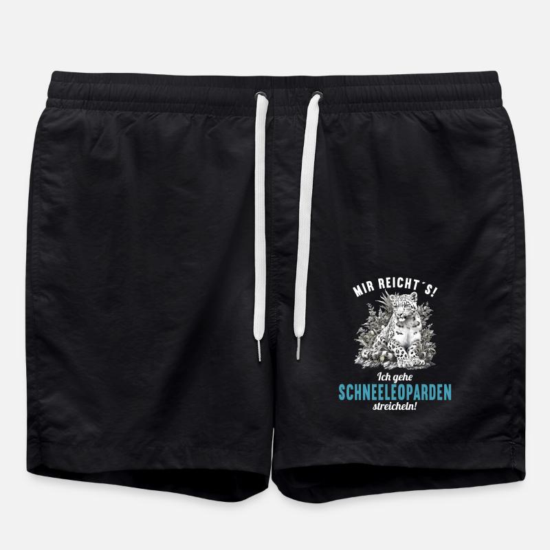 Snow Leopard Schneeleoparden Schneeleopard - Swim Trunks - black