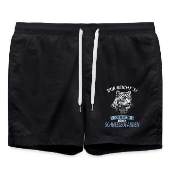 Snow Leopard Schneeleoparden Schneeleopard - Badeshorts - Schwarz - Vorne - AI Model Male 185 light (185cm)