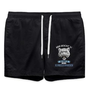 Snow Leopard Schneeleoparden Schneeleopard - Swim Trunks - black - Front - AI Model Male 185 light (185cm)