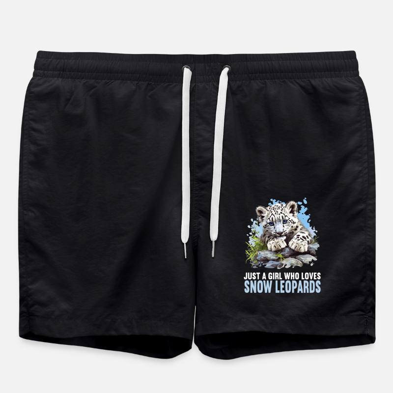 Snow Leopard Schneeleoparden Schneeleopard - Swim Trunks - black