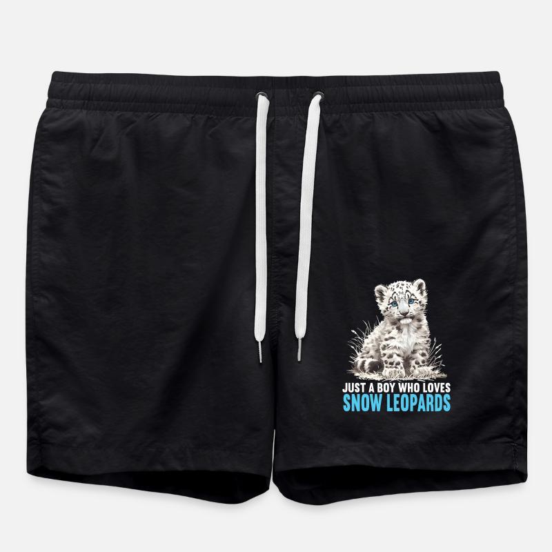 Snow Leopard Schneeleoparden Schneeleopard - Swim Trunks - black