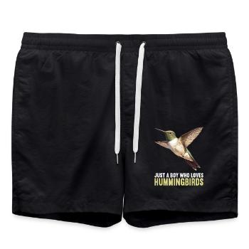 Hummingbird Kolibris Kolibri - Badeshorts - Schwarz - Vorne - AI Model Male 185 light (185cm)