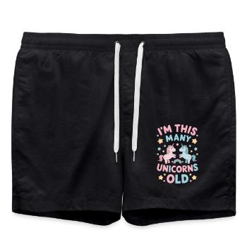 Ich Bin So Viele Einhörner Alt - Badeshorts - Schwarz - Vorne - AI Model Male 185 light (185cm)