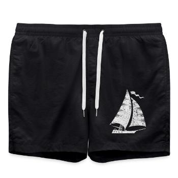 Voilier minimaliste Voilier Voilier Mer - Short de bain - noir - Devant - AI Model Male 185 light (185cm)