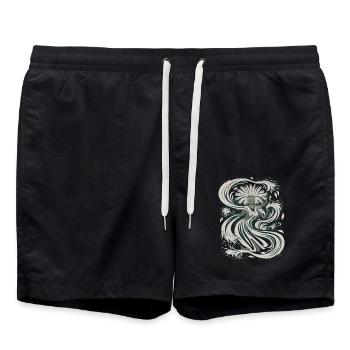 Aztec god Aztec mythology Chalchiuhtotolin - Swim Trunks - black - Front - AI Model Male 185 light (185cm)