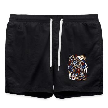 Aztekischer Gott Alte Mythologie Huitzilopochtli - Badeshorts - Schwarz - Vorne - AI Model Male 185 light (185cm)