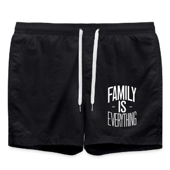 Family Is Everything – Colorful and Important - Swim Trunks - black - Front - AI Model Male 185 light (185cm)