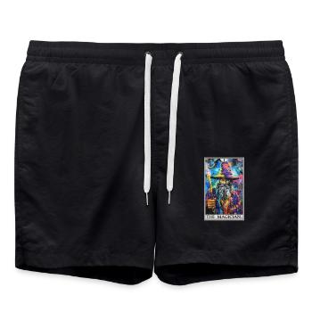 Carte de tarot Le magicien Le magicien - Short de bain - noir - Devant - AI Model Male 185 light (185cm)