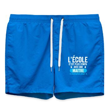 l'école c'est plus sympa avec un maitre comme moi - Short de bain - cobalt blue - Devant
