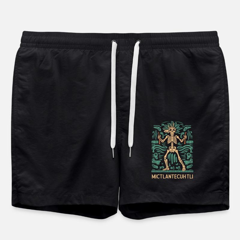 Dieu aztèque Mythologie ancienne Mictlantecuhtli - Short de bain - noir