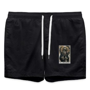 Tarot card The Hierophant The Hierophant - Swim Trunks - black - Front - AI Model Male 185 light (185cm)