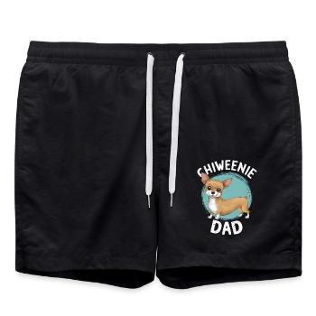 Chiweenie Papa - Fier propriétaire d’un mignon - Short de bain - noir - Devant - AI Model Male 185 light (185cm)