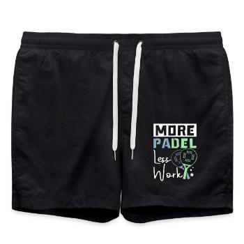 More padel less work - Badeshorts - Schwarz - Vorne - AI Model Male 185 light (185cm)