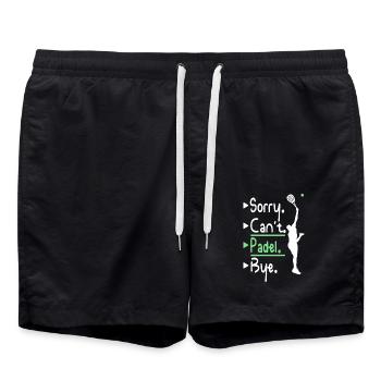 Sorry can't padel buy - Swim Trunks - black - Front - AI Model Male 185 light (185cm)