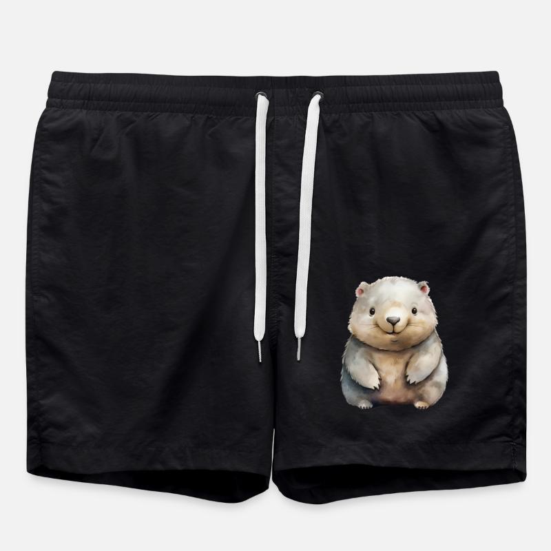 Wombat Class Class Animal Wombat - Swim Trunks - black