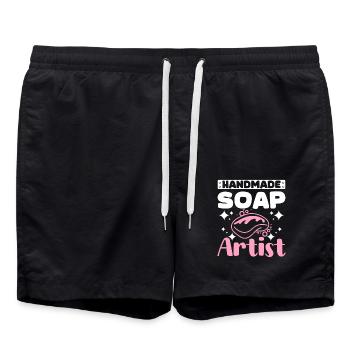 Savonnier artisanal, savonnier - Short de bain - noir - Devant - AI Model Male 185 light (185cm)