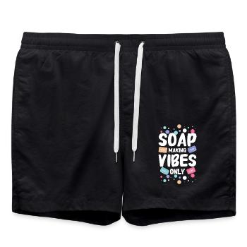 Soap making vibes only - Badeshorts - Schwarz - Vorne - AI Model Male 185 light (185cm)