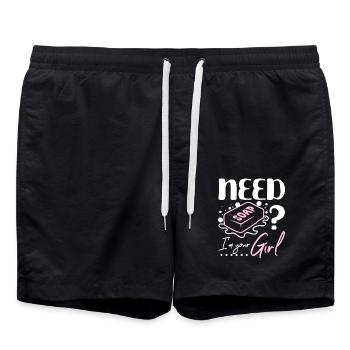 Need soap? I'm your girl - Swim Trunks - black - Front - AI Model Male 185 light (185cm)