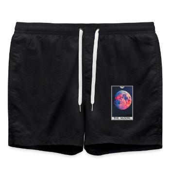 Tarotkarten Tarotkarte The Moon Der Mond - Badeshorts - Schwarz - Vorne - AI Model Male 185 light (185cm)