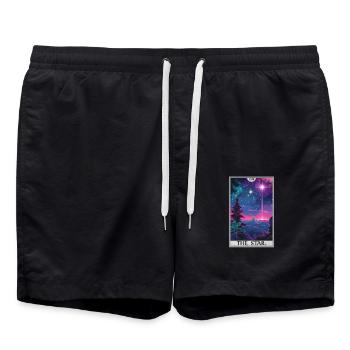 Tarotkarten Tarotkarte The Star Der Stern - Badeshorts - Schwarz - Vorne - AI Model Male 185 light (185cm)