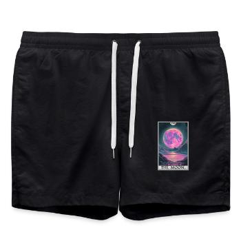 Tarotkarten Tarotkarte The Moon Der Mond - Badeshorts - Schwarz - Vorne - AI Model Male 185 light (185cm)