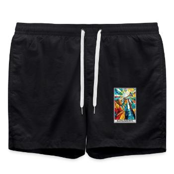 Tarotkarten Tarotkarte 20 Judgment Gericht - Badeshorts - Schwarz - Vorne - AI Model Male 185 light (185cm)