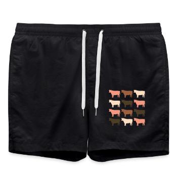 Kühe - Badeshorts - Schwarz - Vorne - AI Model Male 185 light (185cm)